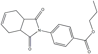 propyl 4-(1,3-dioxo-1,3,3a,4,7,7a-hexahydro-2H-isoindol-2-yl)benzoate Struktur