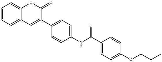 N-[4-(2-oxo-2H-chromen-3-yl)phenyl]-4-propoxybenzamide Struktur