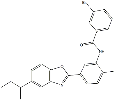 3-bromo-N-[5-(5-sec-butyl-1,3-benzoxazol-2-yl)-2-methylphenyl]benzamide Struktur