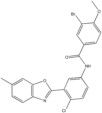 3-bromo-N-[4-chloro-3-(6-methyl-1,3-benzoxazol-2-yl)phenyl]-4-methoxybenzamide Struktur