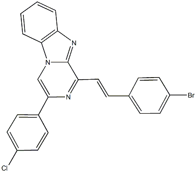 1-[2-(4-bromophenyl)vinyl]-3-(4-chlorophenyl)pyrazino[1,2-a]benzimidazole Struktur