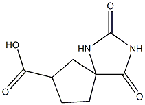 2,4-dioxo-1,3-diazaspiro[4.4]nonane-7-carboxylic acid Struktur