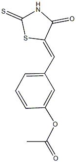 3-[(4-oxo-2-thioxo-1,3-thiazolidin-5-ylidene)methyl]phenyl acetate Struktur