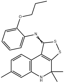 N-(2-propoxyphenyl)-N-(4,4,7-trimethyl-4,5-dihydro-1H-[1,2]dithiolo[3,4-c]quinolin-1-ylidene)amine Struktur