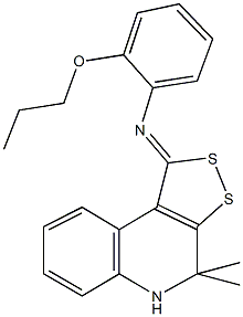 N-(4,4-dimethyl-4,5-dihydro-1H-[1,2]dithiolo[3,4-c]quinolin-1-ylidene)-N-(2-propoxyphenyl)amine Struktur