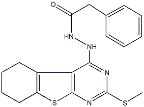 N'-[2-(methylsulfanyl)-5,6,7,8-tetrahydro[1]benzothieno[2,3-d]pyrimidin-4-yl]-2-phenylacetohydrazide Struktur