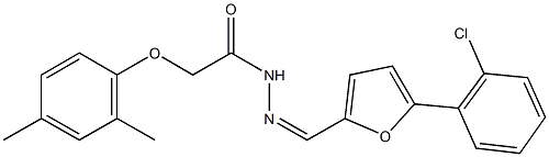 N'-{[5-(2-chlorophenyl)-2-furyl]methylene}-2-(2,4-dimethylphenoxy)acetohydrazide Struktur