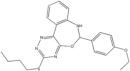 3-(butylsulfanyl)-6-(4-ethoxyphenyl)-6,7-dihydro[1,2,4]triazino[5,6-d][3,1]benzoxazepine Struktur