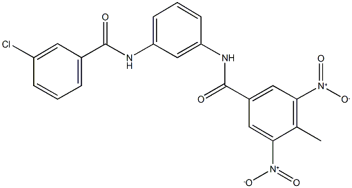 N-{3-[(3-chlorobenzoyl)amino]phenyl}-3,5-bisnitro-4-methylbenzamide Struktur