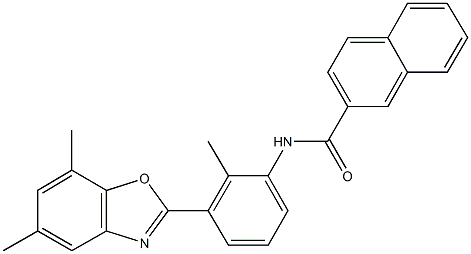 N-[3-(5,7-dimethyl-1,3-benzoxazol-2-yl)-2-methylphenyl]-2-naphthamide Struktur