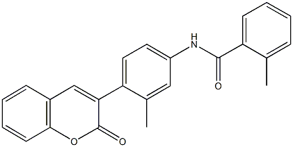 2-methyl-N-[3-methyl-4-(2-oxo-2H-chromen-3-yl)phenyl]benzamide Struktur