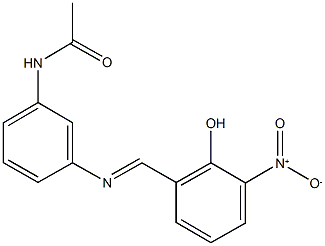 N-[3-({2-hydroxy-3-nitrobenzylidene}amino)phenyl]acetamide Struktur