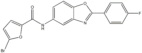 5-bromo-N-[2-(4-fluorophenyl)-1,3-benzoxazol-5-yl]-2-furamide Struktur