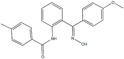 N-{2-[(hydroxyimino)(4-methoxyphenyl)methyl]phenyl}-4-methylbenzamide Struktur