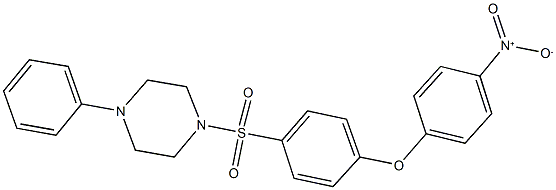 1-[(4-{4-nitrophenoxy}phenyl)sulfonyl]-4-phenylpiperazine Struktur