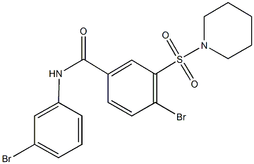 4-bromo-N-(3-bromophenyl)-3-(1-piperidinylsulfonyl)benzamide Struktur