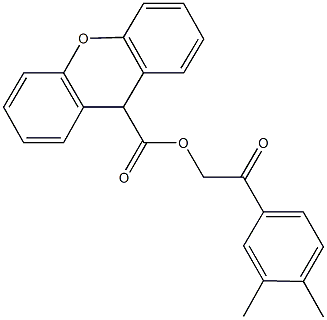 2-(3,4-dimethylphenyl)-2-oxoethyl 9H-xanthene-9-carboxylate Struktur