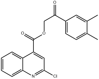 2-(3,4-dimethylphenyl)-2-oxoethyl 2-chloro-4-quinolinecarboxylate Struktur