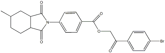 2-(4-bromophenyl)-2-oxoethyl 4-(5-methyl-1,3-dioxooctahydro-2H-isoindol-2-yl)benzoate Struktur