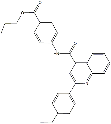 propyl 4-({[2-(4-ethylphenyl)-4-quinolinyl]carbonyl}amino)benzoate Struktur