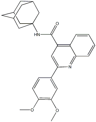 N-(1-adamantyl)-2-(3,4-dimethoxyphenyl)-4-quinolinecarboxamide Struktur