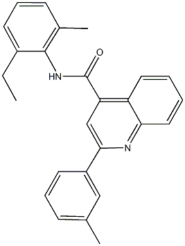 N-(2-ethyl-6-methylphenyl)-2-(3-methylphenyl)-4-quinolinecarboxamide Struktur