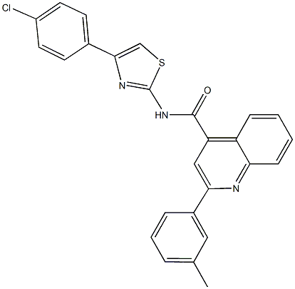 N-[4-(4-chlorophenyl)-1,3-thiazol-2-yl]-2-(3-methylphenyl)-4-quinolinecarboxamide Struktur