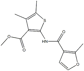 methyl 4,5-dimethyl-2-[(2-methyl-3-furoyl)amino]-3-thiophenecarboxylate Struktur