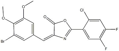 4-(3-bromo-4,5-dimethoxybenzylidene)-2-(2-chloro-4,5-difluorophenyl)-1,3-oxazol-5(4H)-one Struktur