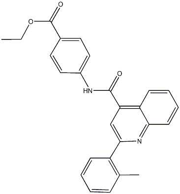 ethyl 4-({[2-(2-methylphenyl)-4-quinolinyl]carbonyl}amino)benzoate Struktur