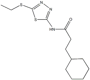 3-cyclohexyl-N-[5-(ethylsulfanyl)-1,3,4-thiadiazol-2-yl]propanamide Struktur