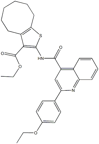 ethyl 2-({[2-(4-ethoxyphenyl)-4-quinolinyl]carbonyl}amino)-4,5,6,7,8,9-hexahydrocycloocta[b]thiophene-3-carboxylate Struktur