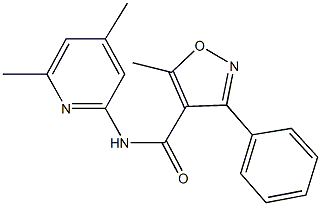 N-(4,6-dimethyl-2-pyridinyl)-5-methyl-3-phenyl-4-isoxazolecarboxamide Struktur