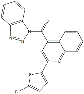 4-(1H-1,2,3-benzotriazol-1-ylcarbonyl)-2-(5-chloro-2-thienyl)quinoline Struktur