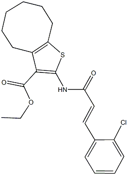 ethyl 2-{[3-(2-chlorophenyl)acryloyl]amino}-4,5,6,7,8,9-hexahydrocycloocta[b]thiophene-3-carboxylate Struktur