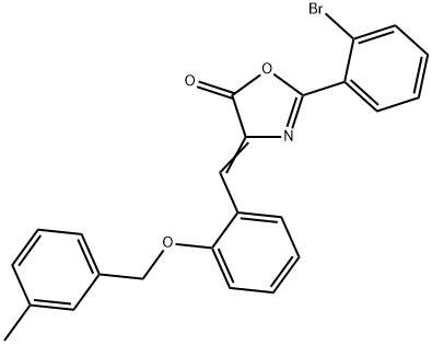 2-(2-bromophenyl)-4-{2-[(3-methylbenzyl)oxy]benzylidene}-1,3-oxazol-5(4H)-one Struktur