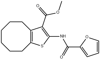 methyl 2-(2-furoylamino)-4,5,6,7,8,9-hexahydrocycloocta[b]thiophene-3-carboxylate Struktur