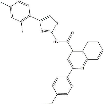 N-[4-(2,4-dimethylphenyl)-1,3-thiazol-2-yl]-2-(4-ethylphenyl)-4-quinolinecarboxamide Struktur