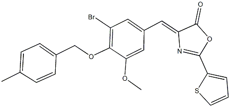 4-{3-bromo-5-methoxy-4-[(4-methylbenzyl)oxy]benzylidene}-2-(2-thienyl)-1,3-oxazol-5(4H)-one Struktur