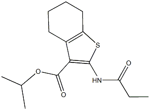 isopropyl 2-(propionylamino)-4,5,6,7-tetrahydro-1-benzothiophene-3-carboxylate Struktur