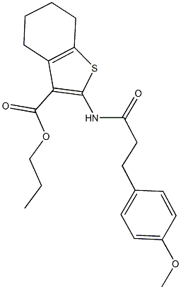 propyl 2-{[3-(4-methoxyphenyl)propanoyl]amino}-4,5,6,7-tetrahydro-1-benzothiophene-3-carboxylate Struktur