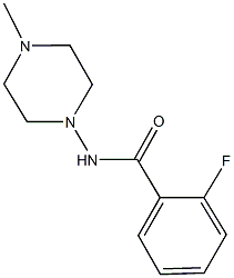 2-fluoro-N-(4-methyl-1-piperazinyl)benzamide Struktur