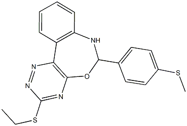 3-(ethylsulfanyl)-6-[4-(methylsulfanyl)phenyl]-6,7-dihydro[1,2,4]triazino[5,6-d][3,1]benzoxazepine Struktur