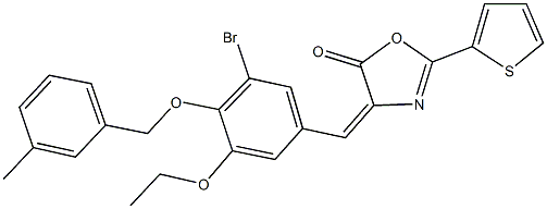 4-{3-bromo-5-ethoxy-4-[(3-methylbenzyl)oxy]benzylidene}-2-(2-thienyl)-1,3-oxazol-5(4H)-one Struktur