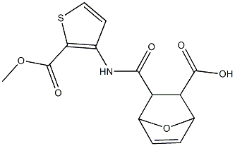 3-({[2-(methoxycarbonyl)-3-thienyl]amino}carbonyl)-7-oxabicyclo[2.2.1]hept-5-ene-2-carboxylic acid Struktur