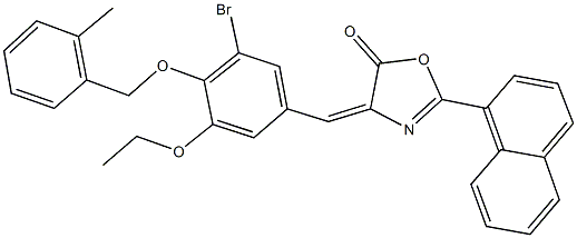 4-{3-bromo-5-ethoxy-4-[(2-methylbenzyl)oxy]benzylidene}-2-(1-naphthyl)-1,3-oxazol-5(4H)-one Struktur