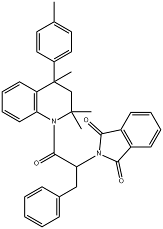 2-[1-benzyl-2-oxo-2-(2,2,4-trimethyl-4-(4-methylphenyl)-3,4-dihydro-1(2H)-quinolinyl)ethyl]-1H-isoindole-1,3(2H)-dione Struktur