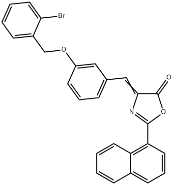 4-{3-[(2-bromobenzyl)oxy]benzylidene}-2-(1-naphthyl)-1,3-oxazol-5(4H)-one Struktur