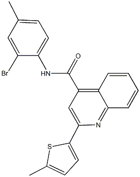 N-(2-bromo-4-methylphenyl)-2-(5-methyl-2-thienyl)-4-quinolinecarboxamide Struktur