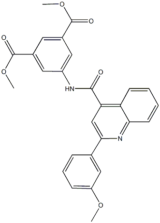 dimethyl 5-({[2-(3-methoxyphenyl)-4-quinolinyl]carbonyl}amino)isophthalate Struktur